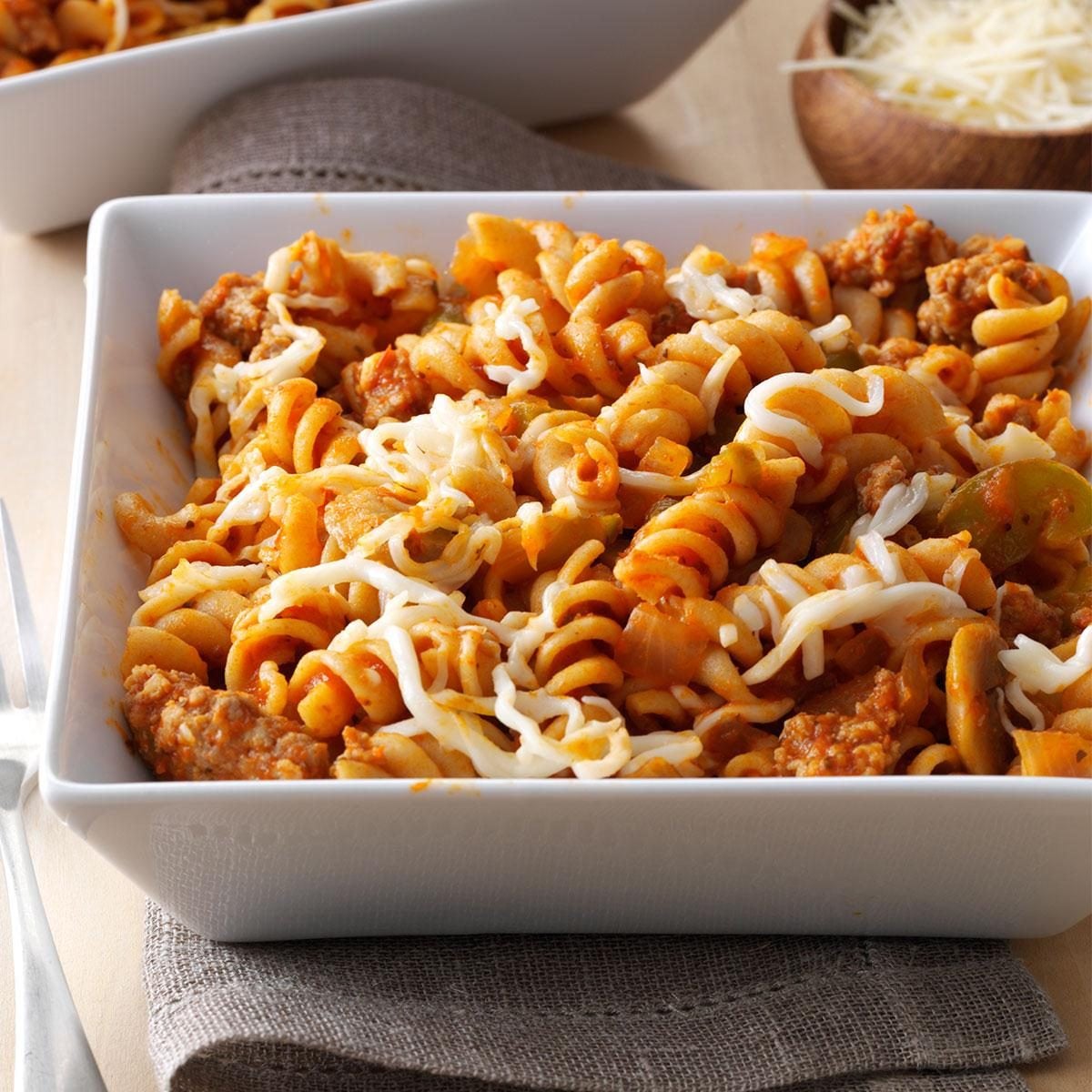 Sausage Pizza Pasta: Best of Pizza & Pasta in One Comfort Dish
